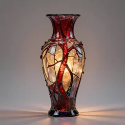 blood vase made out of veins and stained glass