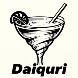 daiquiri shaped like a spiral tornado! logo for daiquiri! superflat, anime, 8 0 s, style of patrick nagel, art deco, sharp, detailed, clean lines, 8 k