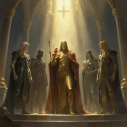 light shining upon the sanctuary guardians by wlop!!!, digital painting, concept art, trending on artstation, dramatic composition