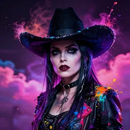 splashes of neon clouds, mowhawk, punk women portrait made out of paint, trending on artstation, epic composition, emotional, beautiful, rendered in octane, highly detailed, realistic, tim burton comic book art, sharp focus, unreal engine