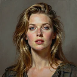 ultra realistic portrait painting of deborah ann woll, art by frank frazetta, 4 k, ultra realistic, highly detailed, epic lighting