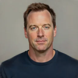portrait painting of michael scott in the style of procter dod