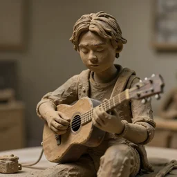 a musician made of clay, hyper detailed, 8 k, cinematic light,