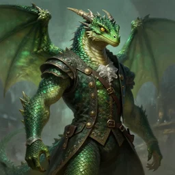 dungeons and dragons character concept portrait, green scaled dragonborn male with lizard eyes,!!! green scales!!!. wearing a 1 7 th - century suit, detailed, high quality, dynamic lighting, fantasy, medieval, artwork by artgerm, wlop, alex ross, greg rutknowski, alphonse mucha
