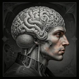 hercule poirot!!! as a brain wizard, neurological fantasy painting, elegant intricate digital painting artstation concept art by mark brooks and brad kunkle extreme detailed