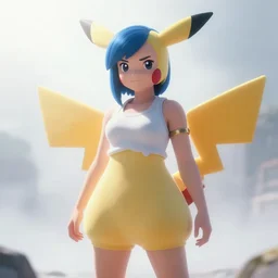 katy perry as a pokemon, anime, soft light, cinematic, high resolution, detailed, concept art, bright atmosphere, fog, trending, stunning shot