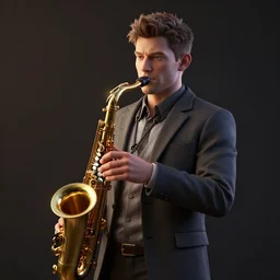 🎷 3D render model, blender