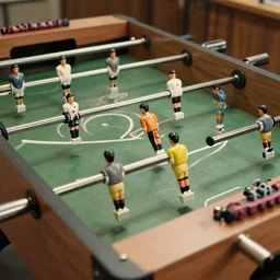 a photo general of table football soccer, vintage, ealistic,