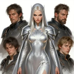 character concept portrait, centralized, sneering jessica lowndes as a dnd cleric in silver chiton, style digital painting, concept art, smooth, sharp focus, illustration, from metal gear, by ruan jia and mandy jurgens and william - adolphe bouguereau, artgerm