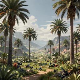 cocora valley landscape with wax palms, concept art for a dark souls game, concept art, 4 k, video game art, trending on artstation