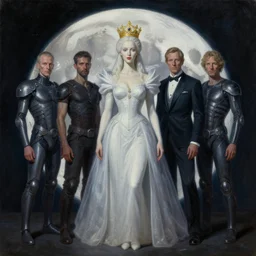 THE QUEEN OF THE MOON by jacek yerka, alex gray, zdzisław beksiński, dariusz zawadzki, jeffrey smith and h.r. giger, oil on canvas, 8k highly professionally detailed, trending on artstation