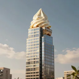 an icecream skyscraper, 4 k architectural food photography