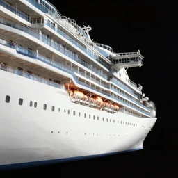 a luxury cruise ship in space, exterior