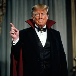 candid photo of donald trump as a gothic vampire in the 1 9 9 0 s