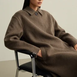 close up of fashion model sitting on chair, official jil sander editorial