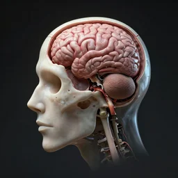 braindead human, head is open, brain is removed