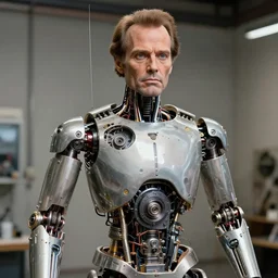 animatronic Jack Nicholson, exposed mechanics, photo, Stan Winston studios, detailed, 4k