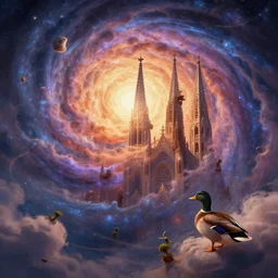 epic professional digital art of 🌃,🪱,🦆,⛪️, best on artstation, cgsociety, wlop, Behance, pixiv, astonishing, impressive, cosmic, outstanding epic, stunning, gorgeous, much detail, much wow, masterpiece