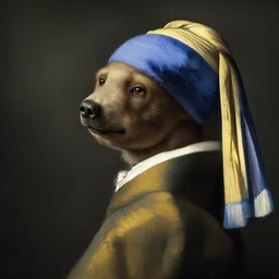 a bear with a perl, by johannes vermeer