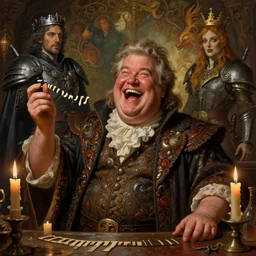 david lynch as fat drunk tavern owner, laughing, candles, fame of thrones, warhammer, fibonacci, sweat drops, intricate fashion clothing, insane, intricate, highly detailed, surrealistic, digital painting, artstation, concept art, smooth, sharp focus, illustration, unreal engine 5, 8 k, art by artgerm and greg rutkowski and alphonse mucha