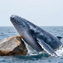 a photo of a whale eating a rock, fast shutter speed, high speed, action photo, 1 / 1 0 0 0 sec shutter