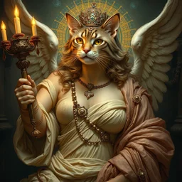 cat as 8 0's woman greek god in baroque style, craig mullins, j. c. leyendecker, lights, art by ernst haeckel, john william godward, hammershøi