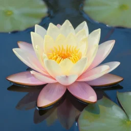 waterlily flower, bright colors, painting, detailed, magical environment, peaceful, beautiful, artwork, realistic detail, natural lighting, brush strokes, pintrest, behance