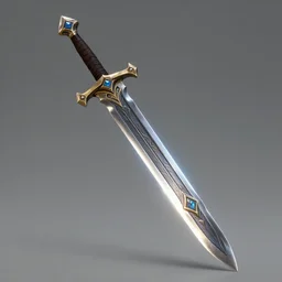 a curved sword weapon, rpg game inventory item, Warcraft style, outer glow, no background, trending on artstation