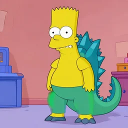Bart Simpson as Godzilla