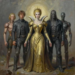 the queen of wasp-96b by zdzisław beksiński, dariusz zawadzki, jeffrey smith and h.r. giger, oil on canvas, 8k highly professionally detailed, trending on artstation