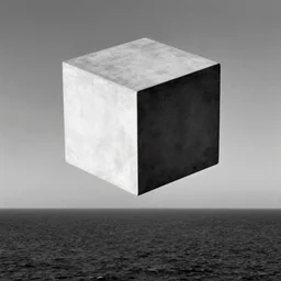 cube floating above the horizon, zdzislaw beksinski