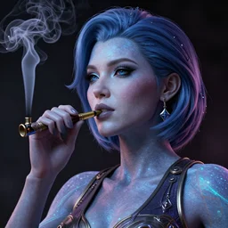 Senator Armstrong from Metal Gear Rising smoking a blunt, beautiful, gracious, true color, bioluminescent skin, ultra detailed, ultra realistic
