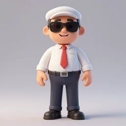 full body 3d render of Mister Business Pizza Man with Sunglasses as a funko pop, Chibi, studio lighting, white background, blender, trending on artstation, 8k, highly detailed