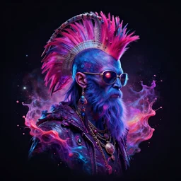 splashes of neon galaxies, mowhawk, punk wizard portrait made out of paint, trending on artstation, epic composition, emotional, beautiful, rendered in octane, highly detailed, realistic, tim burton comic book art, sharp focus, unreal engine