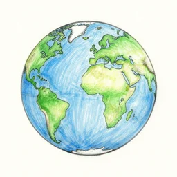 globe earth drawing sketch