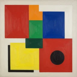 a painting made of 3 color in style of Bauhaus
