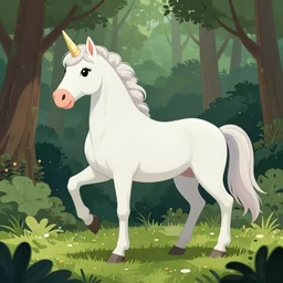 unicorn in a lush forest, extremely detailed, sharp focus, wide view, full body shot, smooth, digital illustration, by james jean, by rossdraws, frank franzzeta, mcbess, sakimichan, brosmin, steve simpson