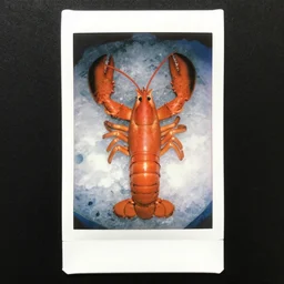lobster made of ice 4 5 mm polaroid photo