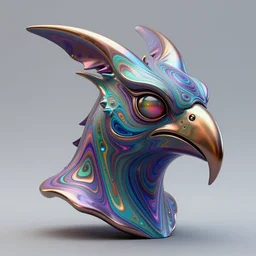 a quetzalcoatl head made out of melting metal, psychedelic palette, vogue cover style, demonic style, smooth fractal style, ethereal fantasy style, 3 d perfect render style, horror style, leonid afremov style