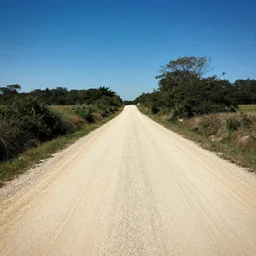 unpaved country road, in the style of haibane renmei, crisp and sharp, volumetric lighting, 4 k