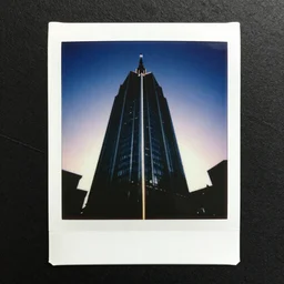 polaroid photo of cyberpunk tallinn