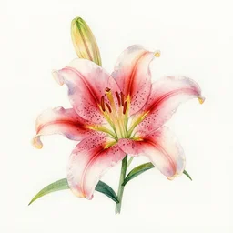 watercolour drawing of a lilium