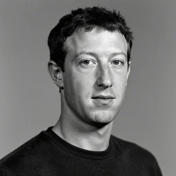a portrait of Mark Zuckerberg, by Man Ray, photography in black and white, 1930