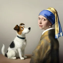 dog by moebius and atey ghailan by james gurney by vermeer by George Stubbs in the of style anime outlines cartoon oulines comic book outlines