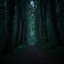 a mystic fantasy forest at night, canon eos r 3, f / 1. 4, iso 2 0 0, 1 / 1 6 0 s, 8 k, raw, unedited, symmetrical balance, in - frame