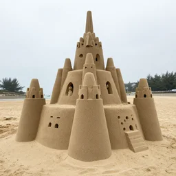 sandcastle built in brutalist architectural style
