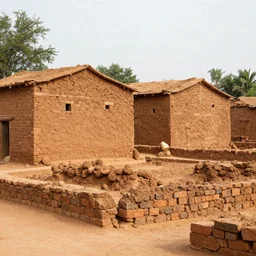 mud and bricks houses, trending on 500px