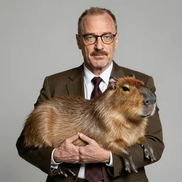 saul goodman holding a capybara