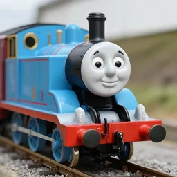 thomas the tank engine with arms and legs, photorealistic