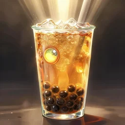 a portrait of elemental bubble tea - kun, shiny, intricate, tone mapped, ambient lighting, highly detailed, digital painting, artstation, concept art, 4 k, god rays, stunning beautiful, glowing eyes, sharp focus, by makoto shinkai and akihiko yoshida and hidari and wlop